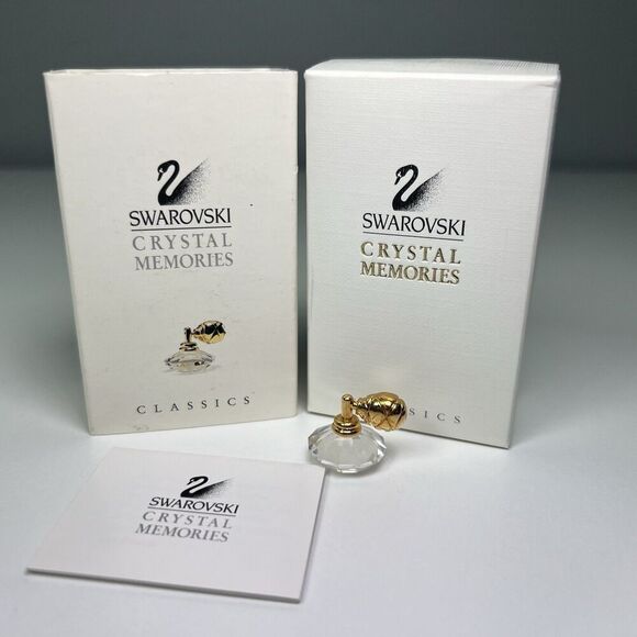 Swarovski Crystal Memories Gold Miniature Atomizer Perfume Austria w/Box 173388 - Picture 1 of 7